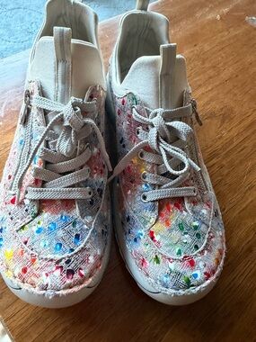 Women’s Rieker Canvas Sneakers size 42 with Colorful Paint-Splash Detail